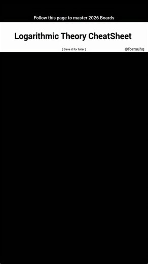 FormuHQ | CheatSheets on Instagram: "📚 Logarithms made simple! If you master these 8 concepts — definition, laws, bases, graph behavior — you can solve ANY log question with confidence. From properties to change-of-base, this chart is all you need to decode log problems effortlessly. Save this and review before your next test! ✨ . 👉 Follow @formuhq for more breakdowns 🔁 Save & Share this to help others! . . #logarithms #mathbreakdown #studytips #mathrevision #learnmath #educationdaily #mathfo