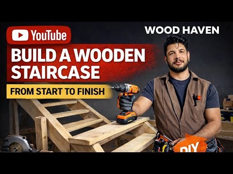 Wooden Staircase Construction from Start to Finish 🔥 Complete Carpentry Training & Professional Exec