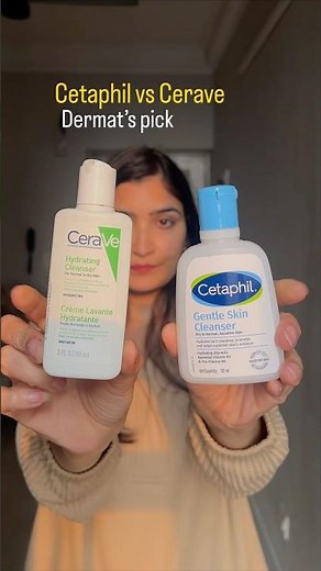 Cetaphil vs Cerave cleanser which one will suit you #cetaphil #cerave #skincareroutine #clearskin