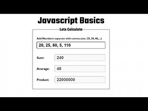 Generate Sum, Average and Product by Given Numbers || Javascript for beginners