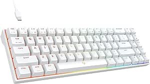 DREVO Calibur V2 TE Cherry MX Blue RGB 60% Wired Mechanical Gaming Keyboard Work for PC/Mac, 71-Key Small Compact US Layout White