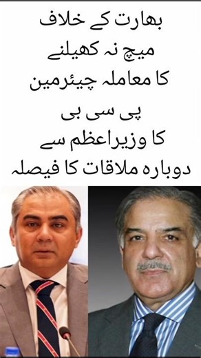 PCB Chairman to Meet PM Shehbaz Sharif Again Over India Match Decision