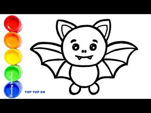 🦇🌙 Draw Cute Baby Bat for Kids | Fun Learning + Baby Shark Do Do Do 🎨🦈 | Yup Yup Go