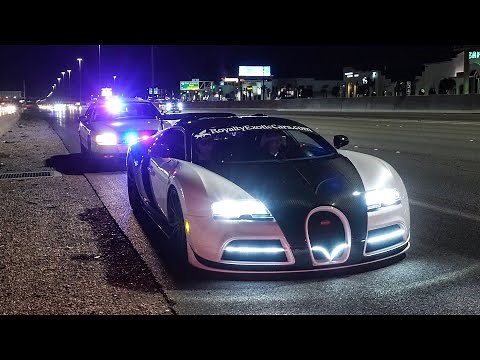 NEVADA STATE POLICE PULLOVER BUGATTI FOR 200 MPH HIGHWAY PULL