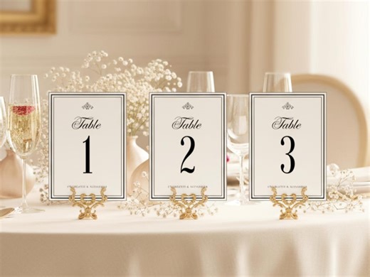 Kensington Wedding Table Numbers | Editable Canva Template | Old Money Reception Table Cards | Printable 5x7 - Etsy