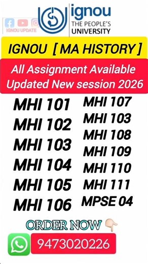 IGNOU MA HISTORY HONOURS ASSIGNMENT 2025-26// #ignousolvedassignment #IGNOU_MA_HISTORY_HONOURS