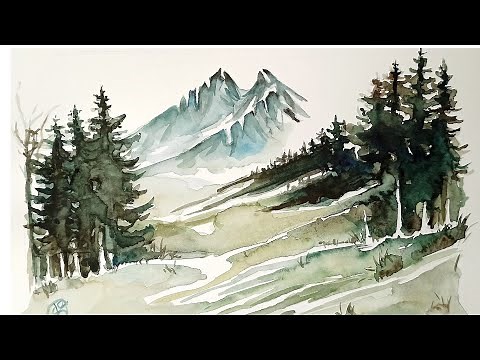 Come Dipingo le montagne ad Acquerello | Tutorial Acquerello | Dipingere Facile