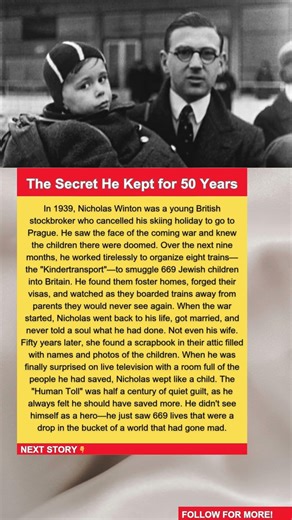 He Saved 669 Kids and Told No One #shorts #NicholasWinton #WWII #Heroism #Kindertransport