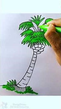 Perfect Drawing of a Palm Tree with a Palm | Easy Drawing