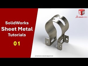 SolidWorks Tutorials : Sheet Metal Modeling of a Pipe Clamp Bracket ( Tube Mounting Clip) #cad #3d