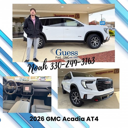 2026 GMC Acadia AT4 Noah 330-249-3163 Remote Start Adaptive Cruise...