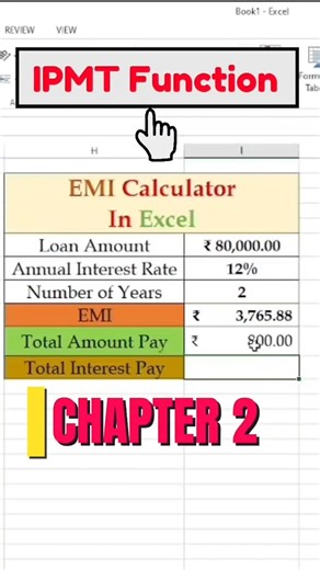 Loan का monthly interest rate केसे निकाले Excel में | IPMT Function in #excel #exceltips #shorts
