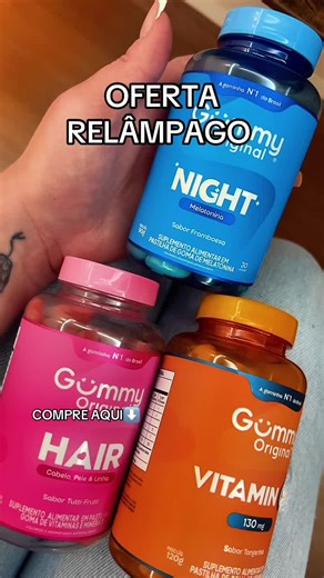 🚨 KIT PODEROSO QUE TODO MUNDO ESTÁ PROCURANDO! Se você quer cabelo crescendo mais forte, corpo saudável e noites de sono melhores, esse KIT COMPLETO é pra você! 😍 ✨ Gummy Hair Melatonina Vitamina C 💊 Crescimento e fortalecimento do cabelo 🍊 Mais imunidade e proteção para o corpo 🌙 Sono mais regulado e reparador 💥 Um kit pensado para cuidar da sua beleza e saúde de dentro para fora! ⚠️ Estoque limitado — quem compra uma vez, sempre volta! 📦 Garanta já o seu kit! #kitvitaminas #gummyhair #c