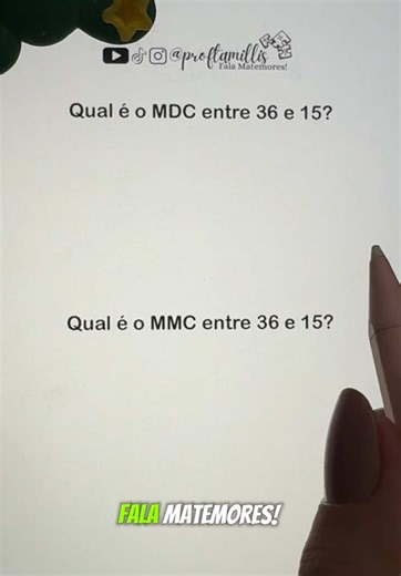 MDC e MMC entre 36 e 15. #matematica #math