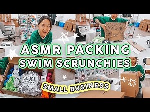 STUDIO VLOG #69 💦👙 ASMR PACKAGING SWIM SCRUNCHIES & TOTE BAGS | Swim Summer Collection New Warehouse