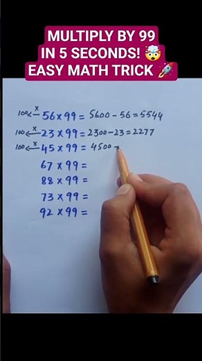 Multiply Any Number by 99 in Seconds 🤯 | Easy Math Trick | Math Olympiad #shorts