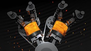 Animation Of A Working V8 Engine Animation With Camera Rotation | Premium Stock Video Footage