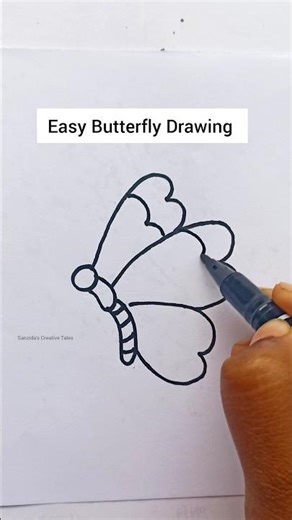 Easy Butterfly Drawing Tutorial for Kids #easydrawing #pencildrawing #shortvideo