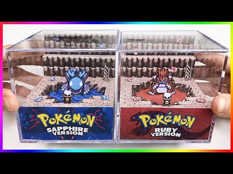 Turning Famous Pokemon 2D Scenes into lovely 3D Diorama Cubes / Ruby & Sapphire