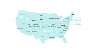 Animated element for geographic infographics - map of the contiguous US