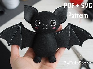 Felt Bat Sewing Pattern PDF and SVG. Fantasy Felt Toy Pattern. Soft Plush Bat Pattern. DIY Bat Craft - Etsy Canada