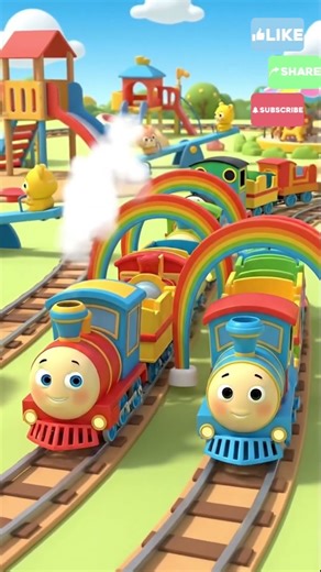 🌈 Little Trains, Big Smiles! 🚂😊#train #rainbow