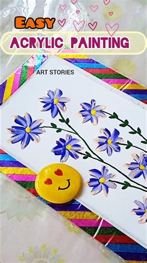 Beautiful Flowers😍|Easy Acrylic Painting #shorts #acrylicpainting #viral