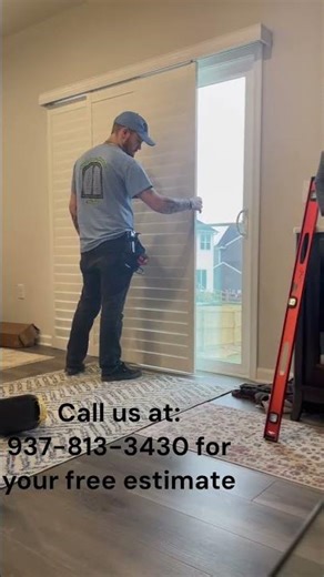 Shutters on sliding glass door. Signature Shutters & Blinds