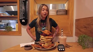 Girl tries to survive breakfast food challenge that was unbeaten for 5 years