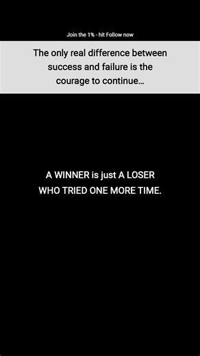 The Difference Between Winners and Losers | Motivation A winner is just a loser who tried one more time. Failure isn’t the end — quitting is. Keep going, your breakthrough is closer than you think. #neverquit #winnermentality #keeptrying #motivation #reels | Path to Peak