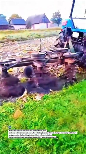 Powerful Tractor Disc Harrow Leveling Soil Fast 🚜 #Farming #Tractor #Agriculture