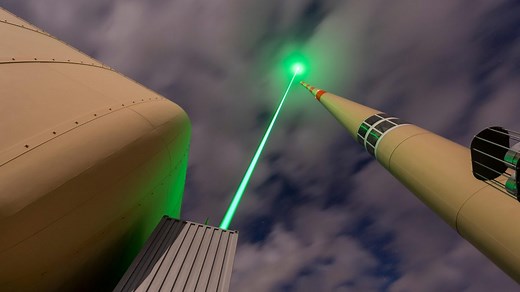 Lasers used to guide lightning strikes to a safe target