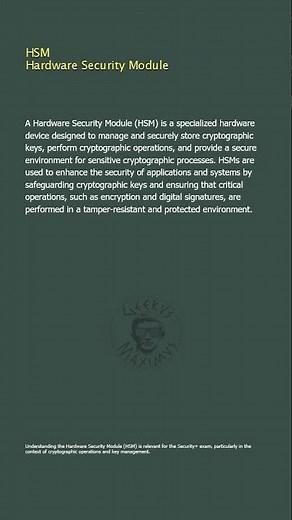 HSM - Hardware Security Module - Security+