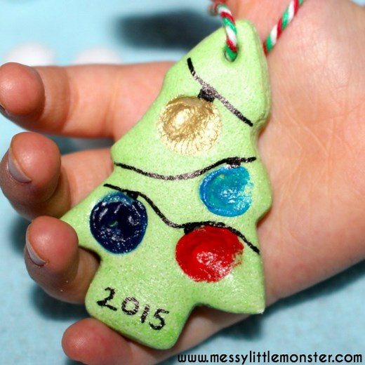 Fingerprint Christmas Tree - Salt Dough Ornament Recipe