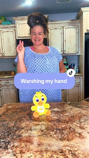 Funny Hand Washing After Cooking Chicken