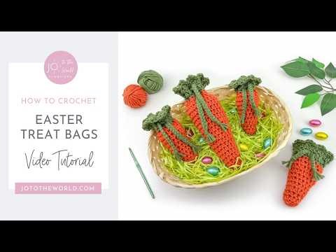 Easy Crochet Easter Carrot Treat Bags | 30 Minute Beginner-Friendly Easter Pattern