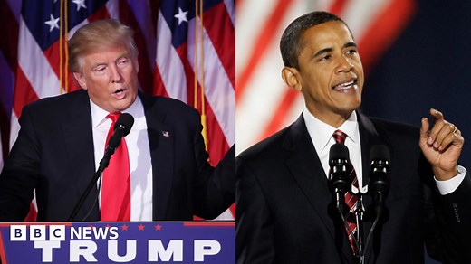 Trump v Obama: How their victory speeches compare