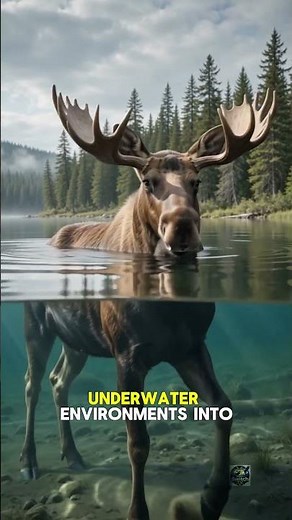 Moose Diving Deep Reveals Their Secret #moose #animals #wildlife