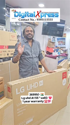 The LG 55UA83TB is a 55-inch 4K Smart TV 😎. Here are some key highlights: - *Display*: 55-inch 4K UHD LED with 60Hz refresh rate - *Processor*: α5 Gen5 AI Processor - *Smart Features*: webOS, voice control, and support for popular streaming apps - *Connectivity*: HDMI, USB, Wi-Fi, Bluetooth - *Price*: Around - ₹45,000 (may vary) #lg #led #oled #instagram #likefollowshare | Bala Kumar