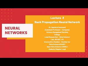 Lec 3 Back Propagation Neural Network