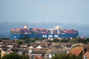 World’s largest container ship arrives in UK for first time