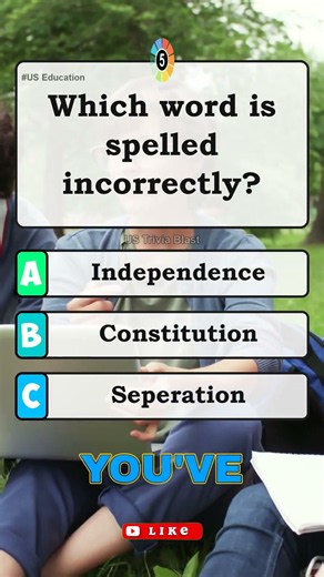 🏅 Which Word Is Spelled Incorrectly? 📚🇺🇸 #Shorts #usa #america