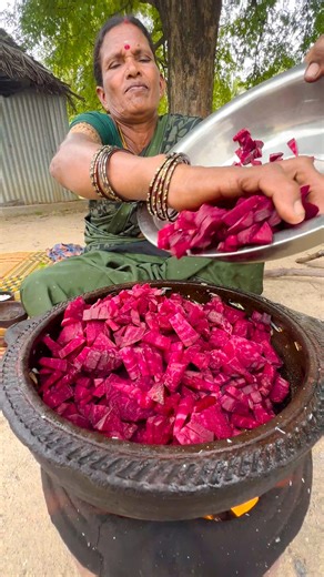 Pot Beetroot Dry Gravy Cooking in Village | Side Dish Recipes