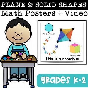 Geometry Math Classroom Posters for Kindergarten & 1 Grade – Math Visuals