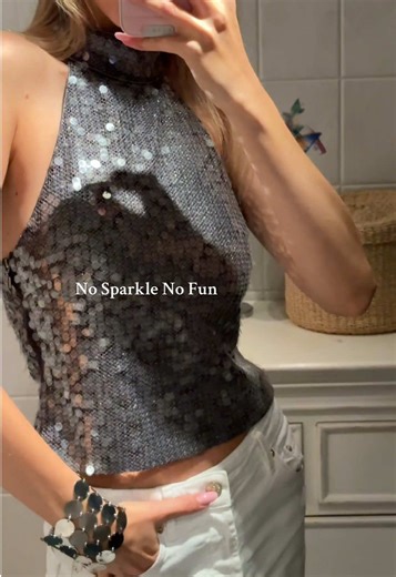 New Year’s Eve ready #newyearsoutfit #nyeoutfit #sparkletop #styleinspo #outfitinspo