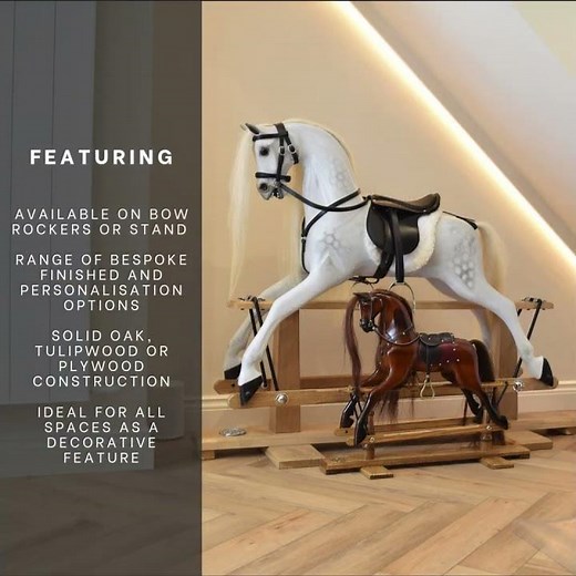Miniature Rocking Horse | Handcrafted Collectible Gift & Timeless Decor #rockinghorse #dapplegrey