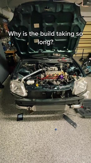 Why is the build taking so long?? Tingz be expensive! Ps. Car turns on and no leaks 😁 Videos coming soon🙌🏽 #CJBuilt #CJBuiltPerformance #TunedByCJ #SingleCamGang #SingleCamJam #SOHCGang #WeWillMakeIt #D16 #D16y8 #Honda #Vtec #EkCoupe #EJ8 #HondaNation #SingleCam #SOHC #HondaCivic #HondaTuning #P28 #HTS #HondaTuningSuite #Civic #EJ6 #EM1 #VtecClub #DSeries #DSeriesOnly #CivicEx #Jdm #JdmGram