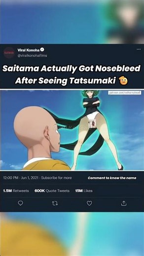 Saitama Actually Got Nosebleed After Seeing Tatsumaki | #onepunchman #saitama #tatsumaki #animeedit