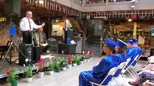 This morning we saw an incredible group of bright young men and women graduate from the Monarch Academy, Daytona Beach FL, a school for young people on the Autism Spectrum. Each of these talented graduates wrote a speech and explained how much this Academy meant to them, how they made true friendships and how the teachers and staff helped shape their lives. The Monarch Academy is special to me - I still remember getting pulled in from a run to play kickball with the kids. It was an honor to be t