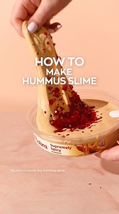 Don’t eat the slime, but do snack on Sabra hummus while making hummus slime 😋 | Sabra